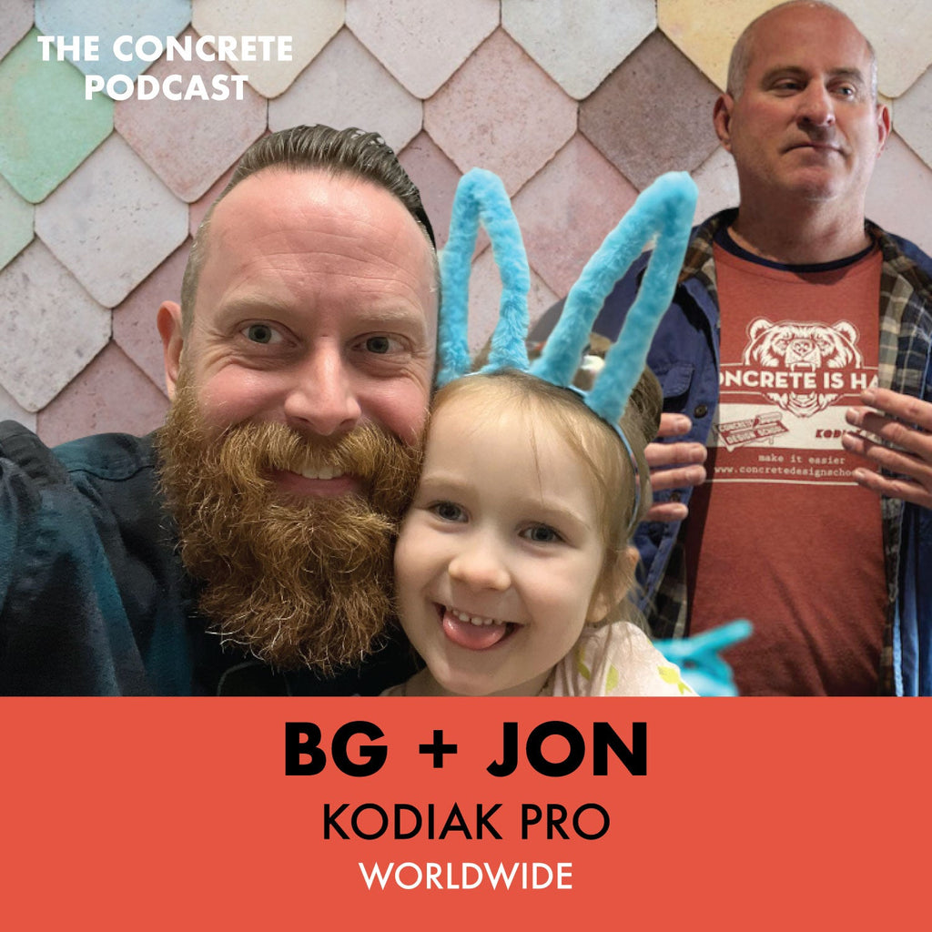 Jon and BG of Kodiak Pro discussing the impact of fiber selection, batching precision, and pigment use on concrete quality.