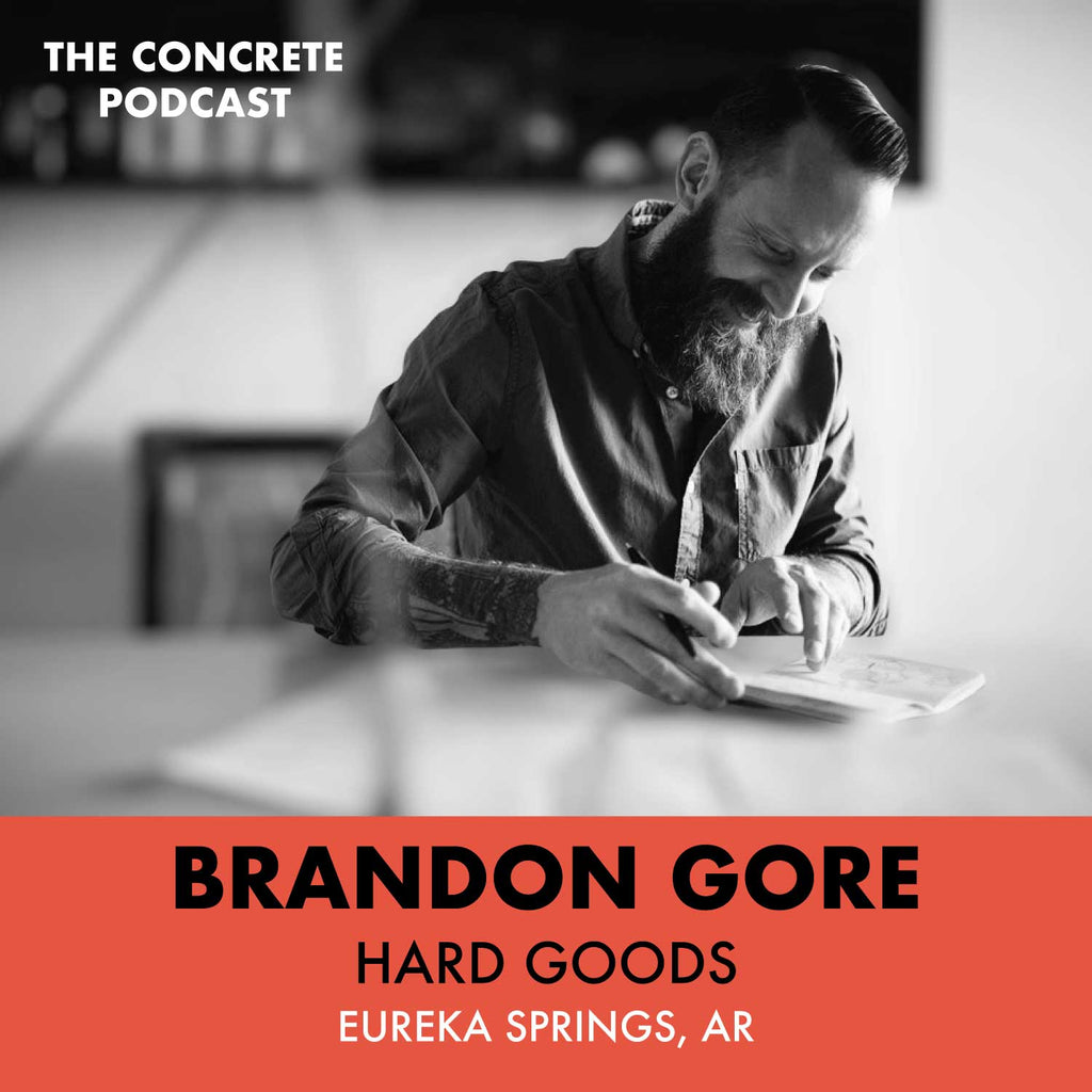 Brandon Gore demonstrating advanced GFRC techniques in his workshop, highlighting the process behind the iconic Erosion Sink design.