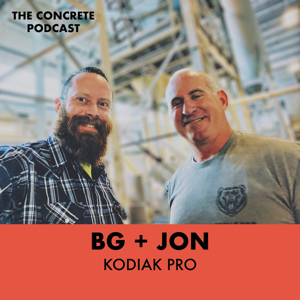 Jon and BG of Kodiak Pro discussing strategies for originality, pricing, and positioning in the concrete industry.