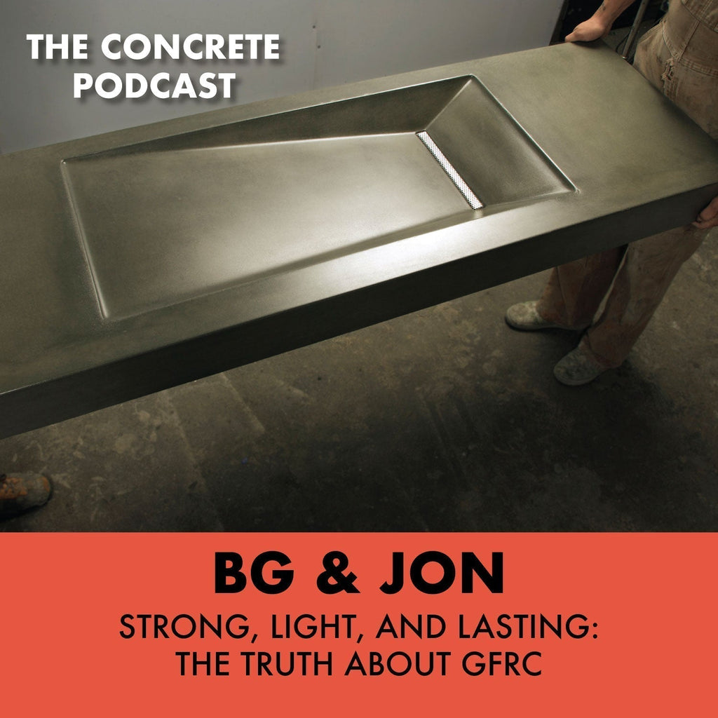 GFRC concrete countertop with lightweight, modern design showcasing smooth finish and strength