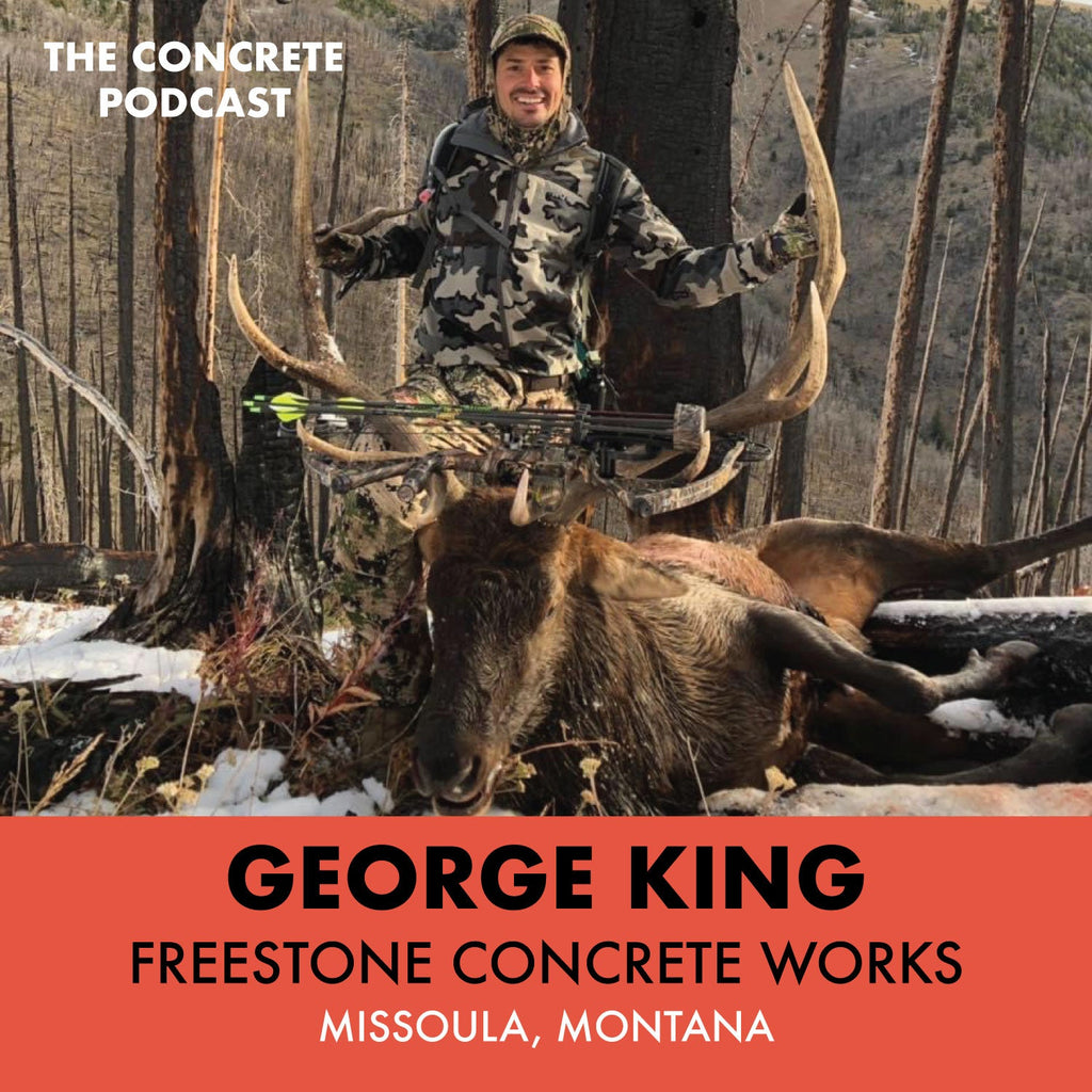 George King of Freestone Concrete Works working on a concrete project, illustrating adaptation to new materials and techniques.
