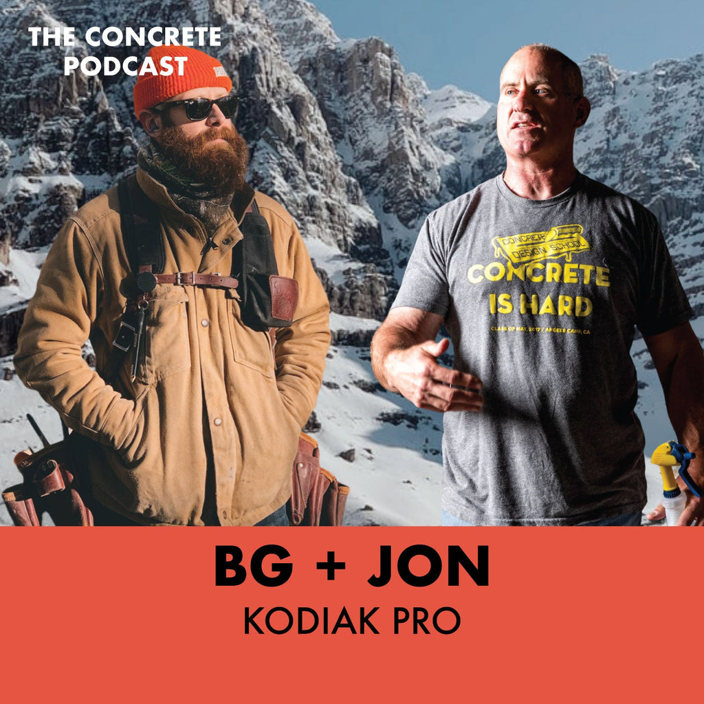 Jon and BG of Kodiak Pro discussing the importance of striving for excellence in concrete craftsmanship.