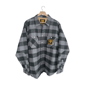 Kodiak Pro Shop Flannel, on a hanger, front view